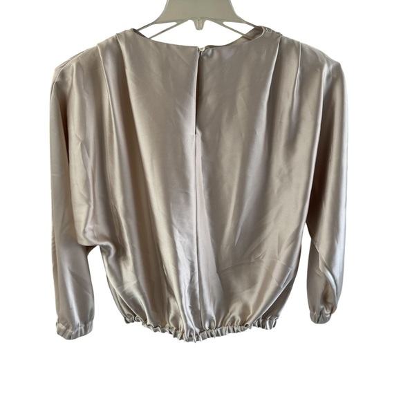 Zara Satin Batwing Champagne Light Gold Blouse - Picture 2 of 6
